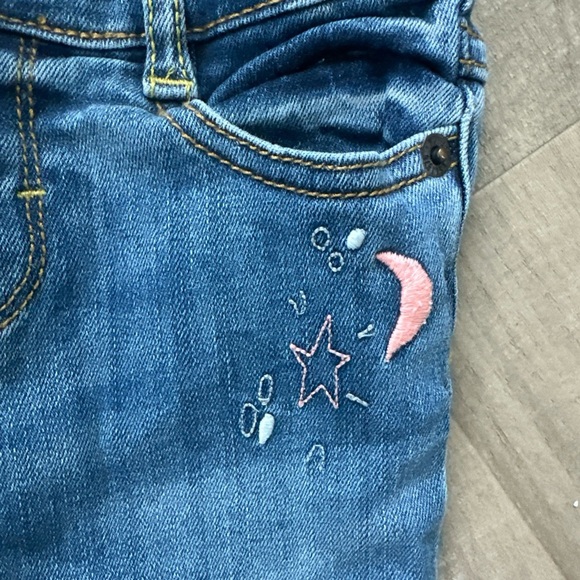 Gymboree Blue Jeans with Pink Star and Moon Embroidery size 2T - Picture 3 of 6